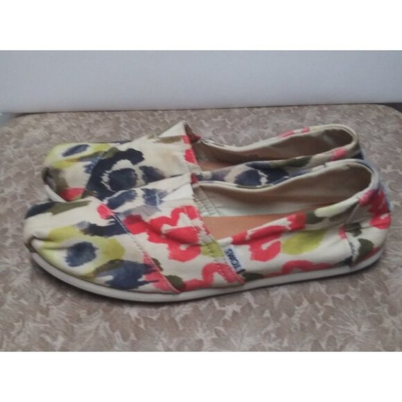 Toms Spring multicolor slip-on shoes canvas fabric US Sz 10 womens UK 8 EU 42 - Picture 5 of 9